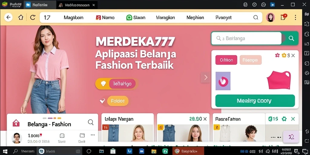 Antarmuka aplikasi MERDEKA777 yang modern dan intuitif untuk belanja fashion.