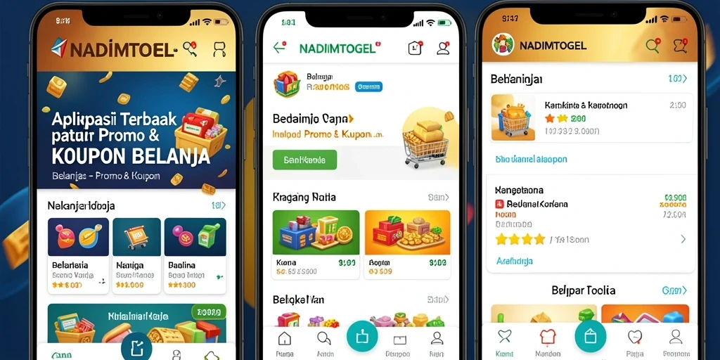 Antarmuka NADIMTOGEL menampilkan berbagai pilihan kupon dan promo.