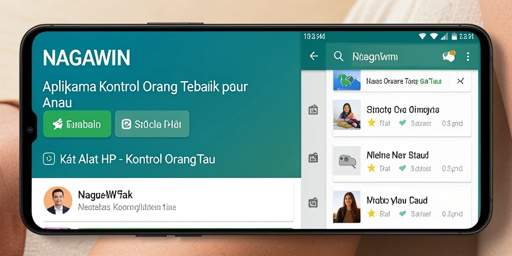 Antarmuka NAGAWIN menampilkan fitur kontrol orang tua yang intuitif.
