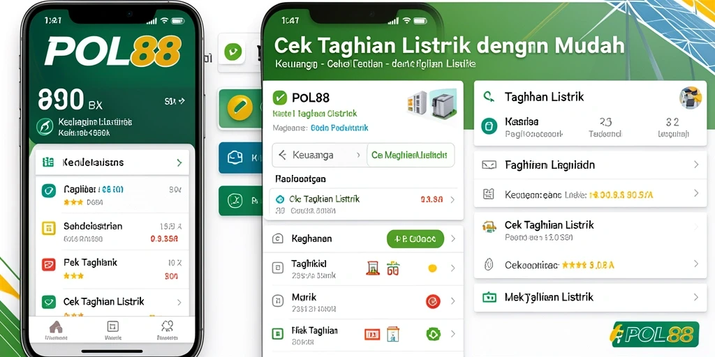 Antarmuka utama aplikasi POL88 untuk cek tagihan listrik.