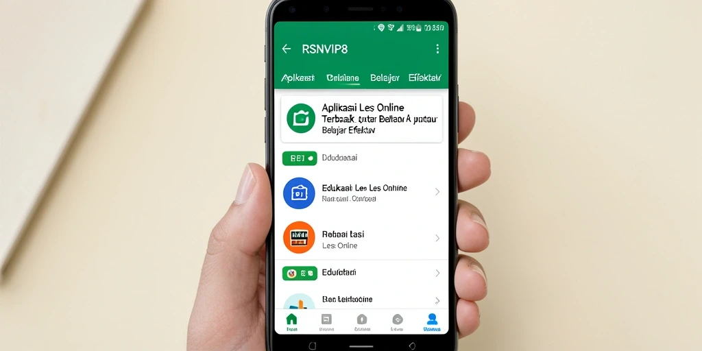 Screenshot utama RSNVIP8 yang menunjukkan antarmuka Les Online.