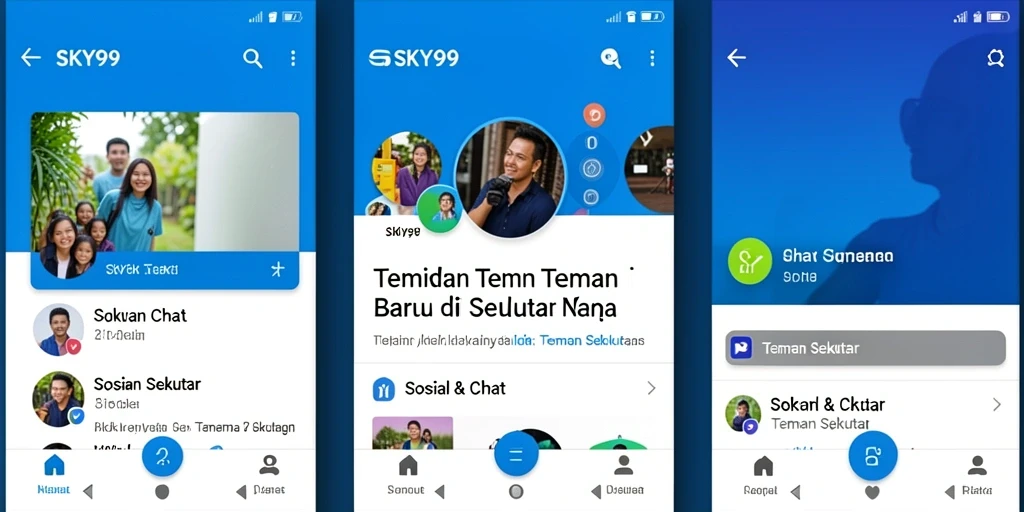 Screenshot utama SKY99 menampilkan tampilan antarmuka pengguna yang menarik dan interaktif.