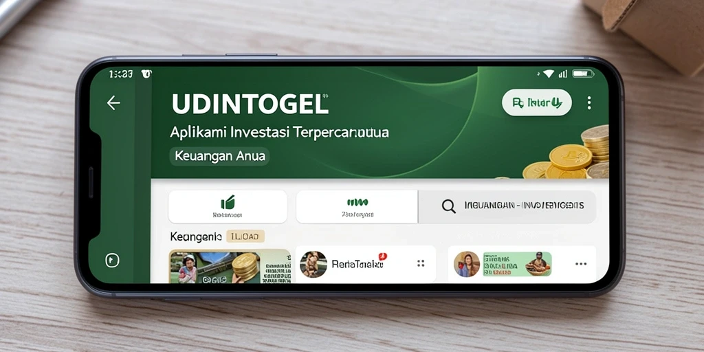 Tampilan antarmuka aplikasi UDINTOGEL yang menarik dan informatif.