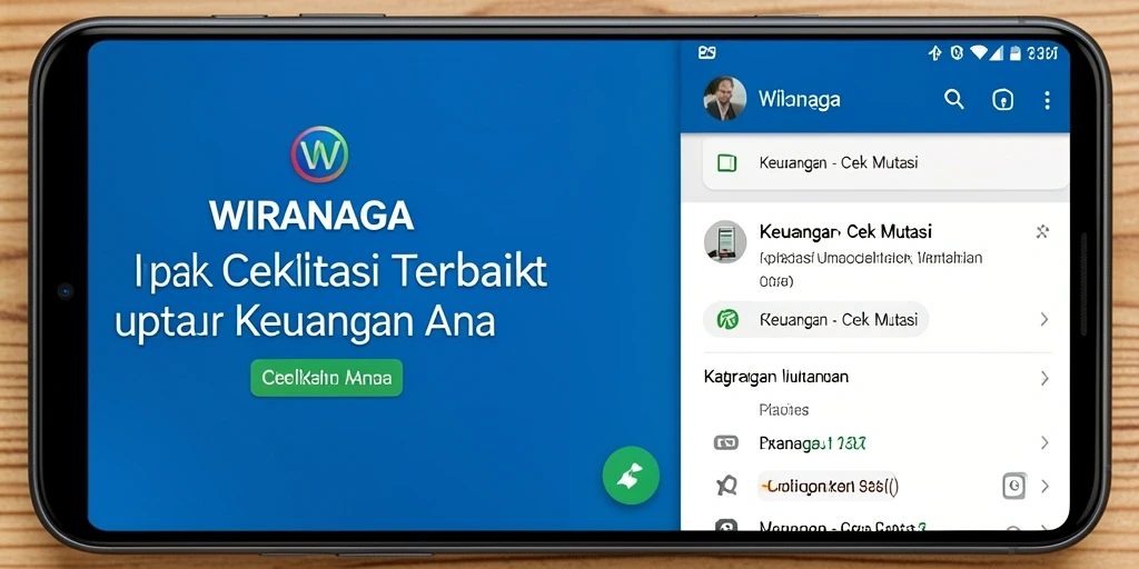 Tampilan antarmuka aplikasi WIRANAGA untuk cek mutasi keuangan.